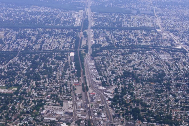 Aerial view of Wantagh, New York.