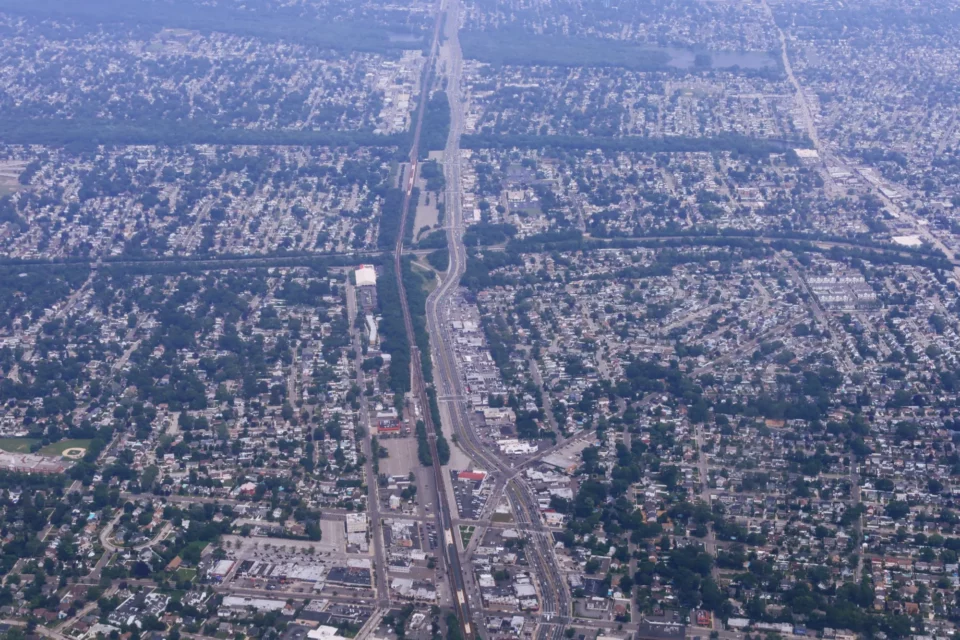 Aerial view of Wantagh, New York.