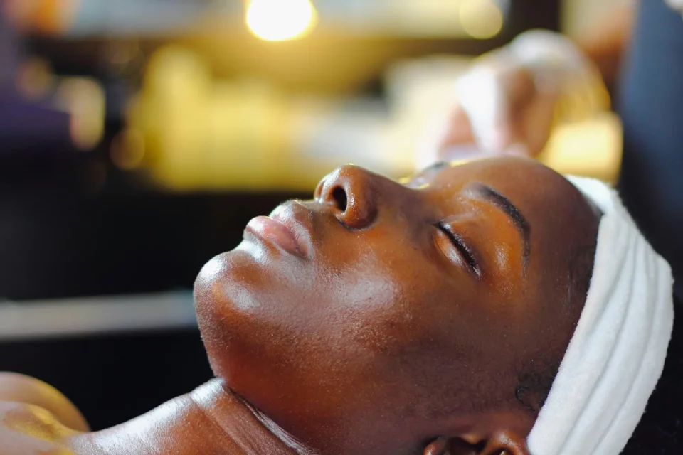 woman relaxes spa