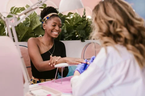 young woman manicure